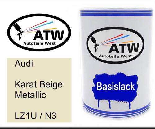 Audi, Karat Beige Metallic, LZ1U / N3: 500ml Lackdose, von ATW Autoteile West.